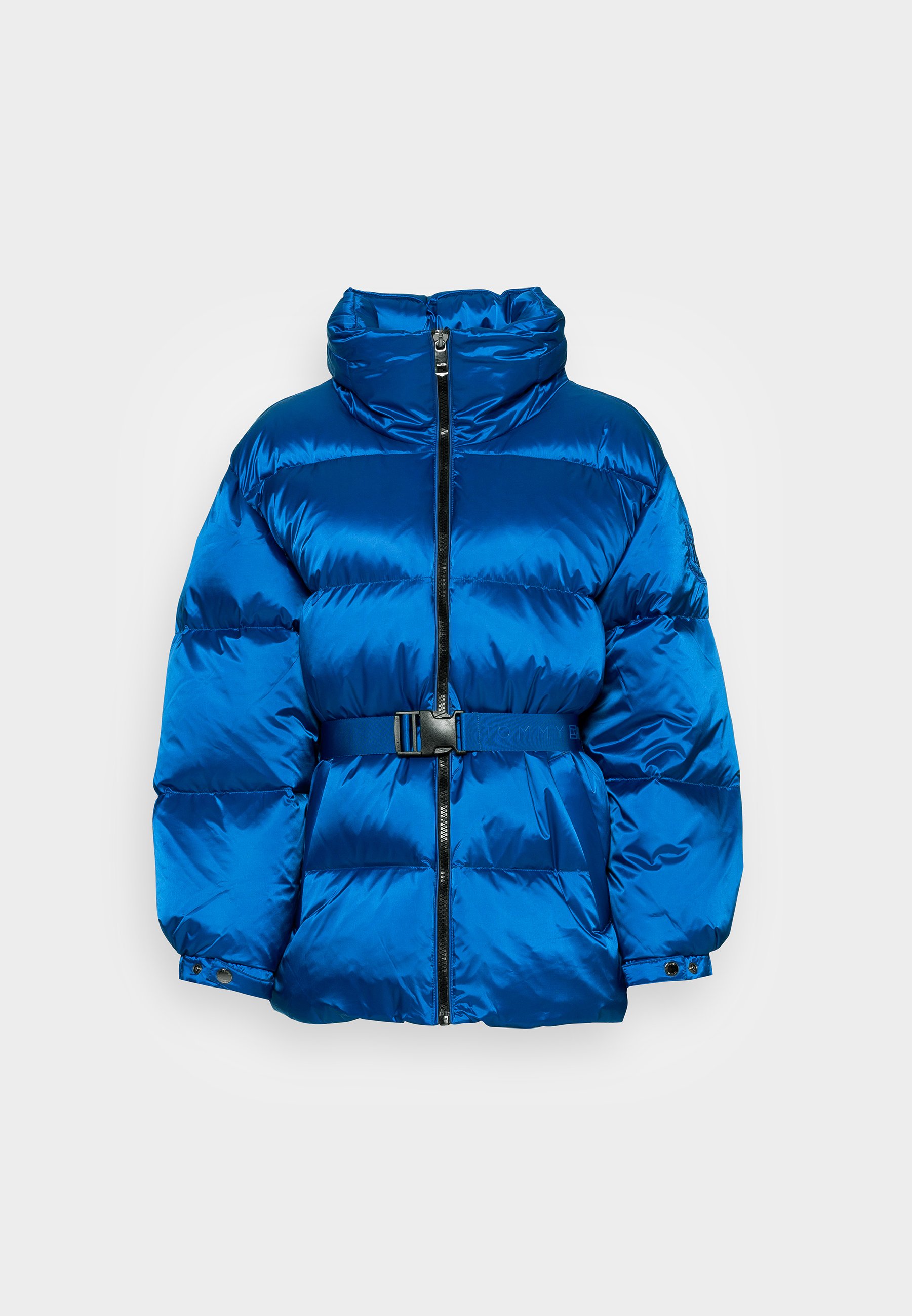 Tommy Hilfiger Poly Logo Belted Down Jacket Greek Isle, Women's, Size: XL, Blue