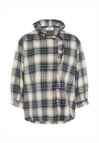 Soaked in Luxury Blouse - navy checks