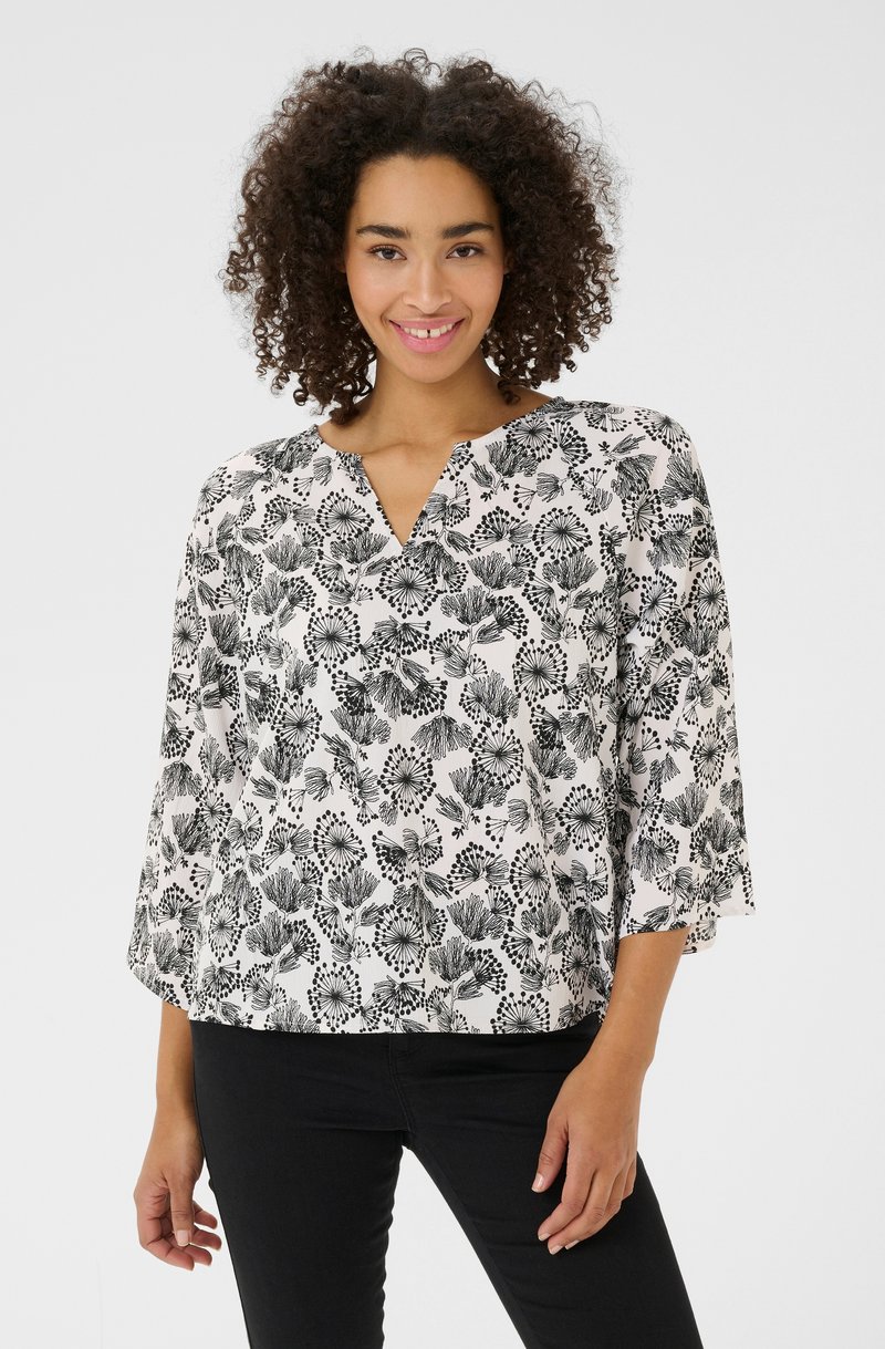 Kaffe HALEY PRINTED 3/4 - Blouse - chalk w. black deep aop
