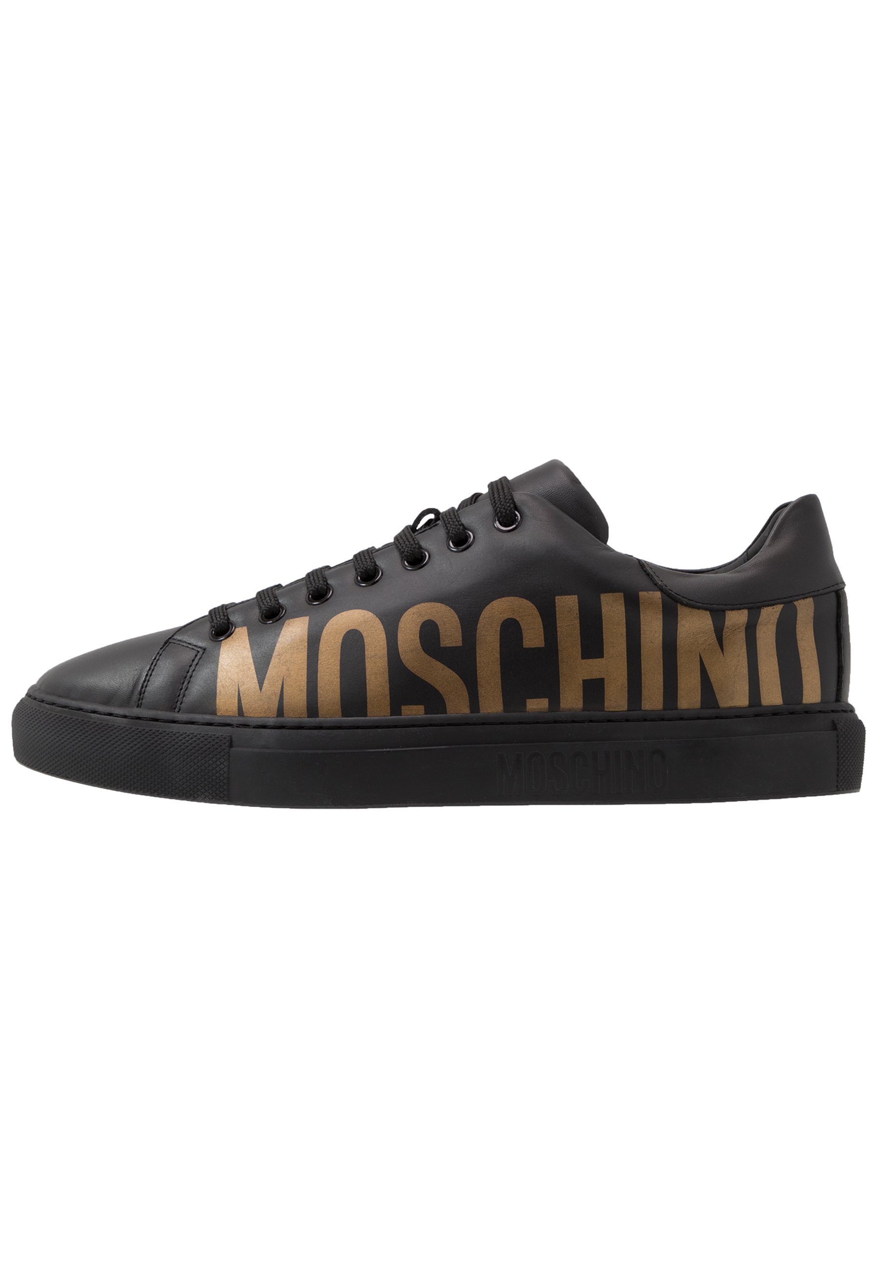 gold moschino trainers