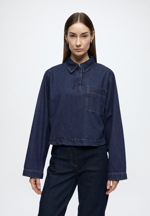 DENIM BLOUSES LONGSLEEVE, HALF PLACKET - Blouse - dark blue_multi_46