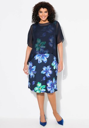 Ulla Popken FLORAL LAYERED - Jerseyjurk - marine