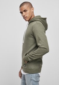 Urban Classics BASIC MELANGE HOODY - Majica s kapuljačom - darkgreen melange