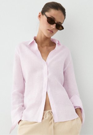 Massimo Dutti, 100% LINEN SHIRT WITH STRIPED DETAILS - Hemdbluse - light pink