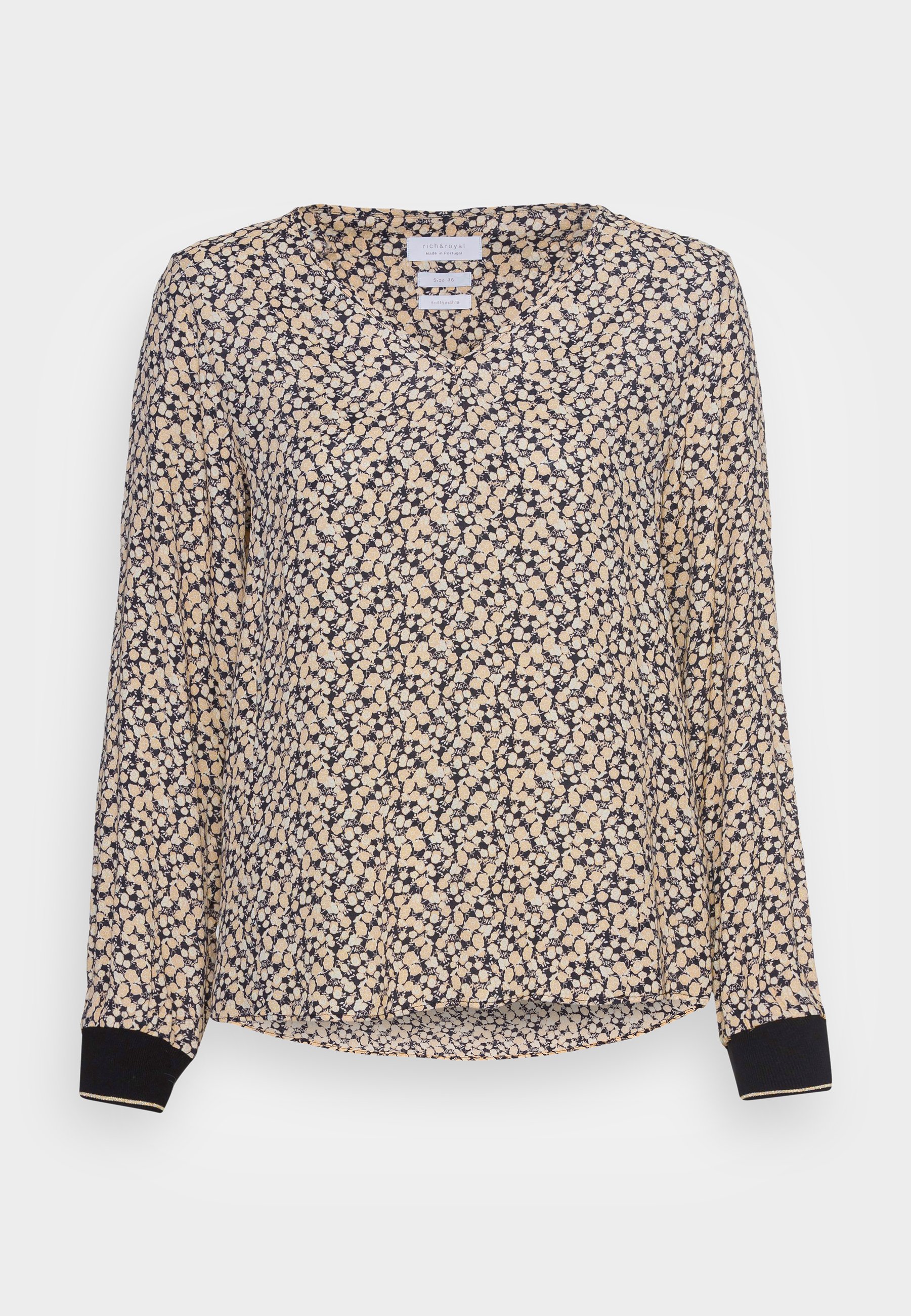 v neck printed blouse