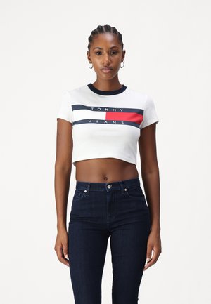 Tommy Jeans BLOCK TEE  - Printtipaita - white