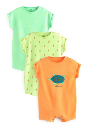 BABY ROMPERS 3 PACK - Kombinezons - fluro orange turtle