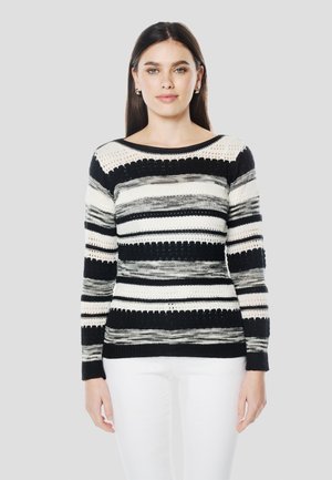 POINTELLE LISTED - Jersey de punto - black