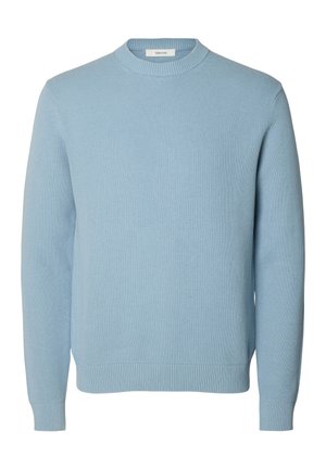 Selected, SLHDANE STRUCTURE CREW NECK - Svetrík - dusty blue
