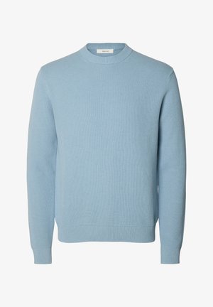 Selected, SLHDANE STRUCTURE CREW NECK - Svetrík - dusty blue