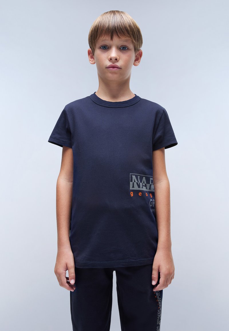 Napapijri EIGER  - Camiseta estampada - blu marine
