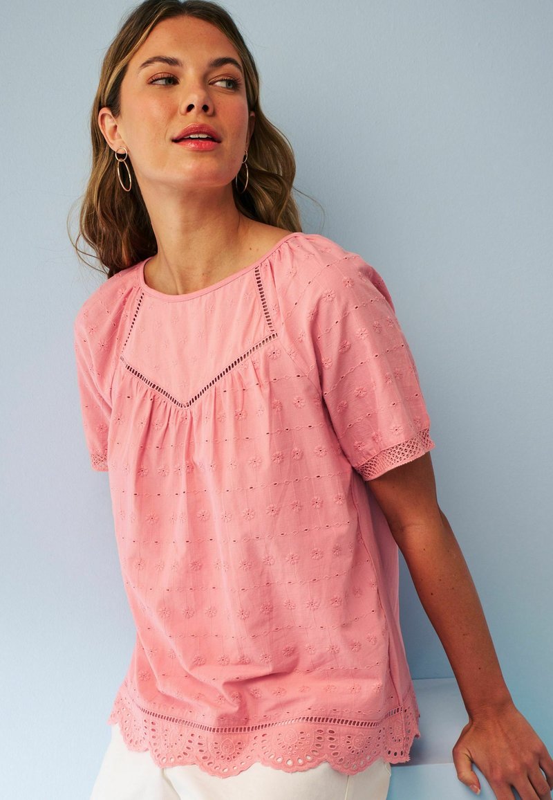 Next SHORT SLEEVE BRODERIE PETITE Bluse blush pink/pink Zalando.ch