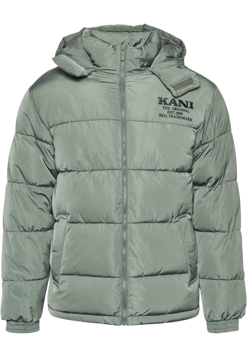Karl Kani RETRO HOODED PUFFER Winterjacke dusty green/grün