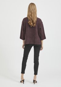 VILA Strickpullover - mottled bordeaux