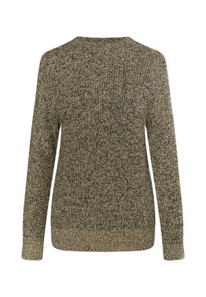 Beige ja musta värvi kootud sviiter, millel on tekstuuriga hämar viimistlus. Omab pikki varrukaid ja ümmargust kaelust, ribadega mansetid ja äär.