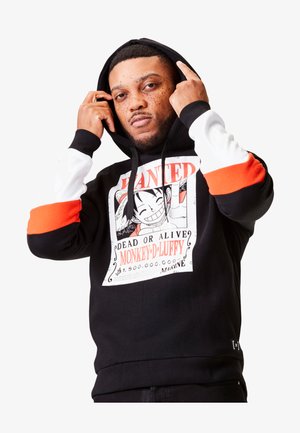 Hoodie - ruffy (black white orange)
