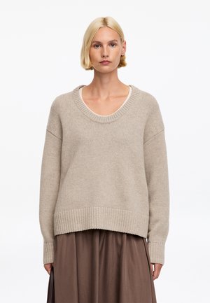 ARKET, RELAXED WOOL JUMPER - Pullover - beige