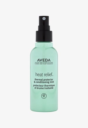 Aveda Wärmeschutzspray in einer hellgrünen Flasche, mit einem schwarzen Sprühkopf und fettem Text auf der Vorderseite.