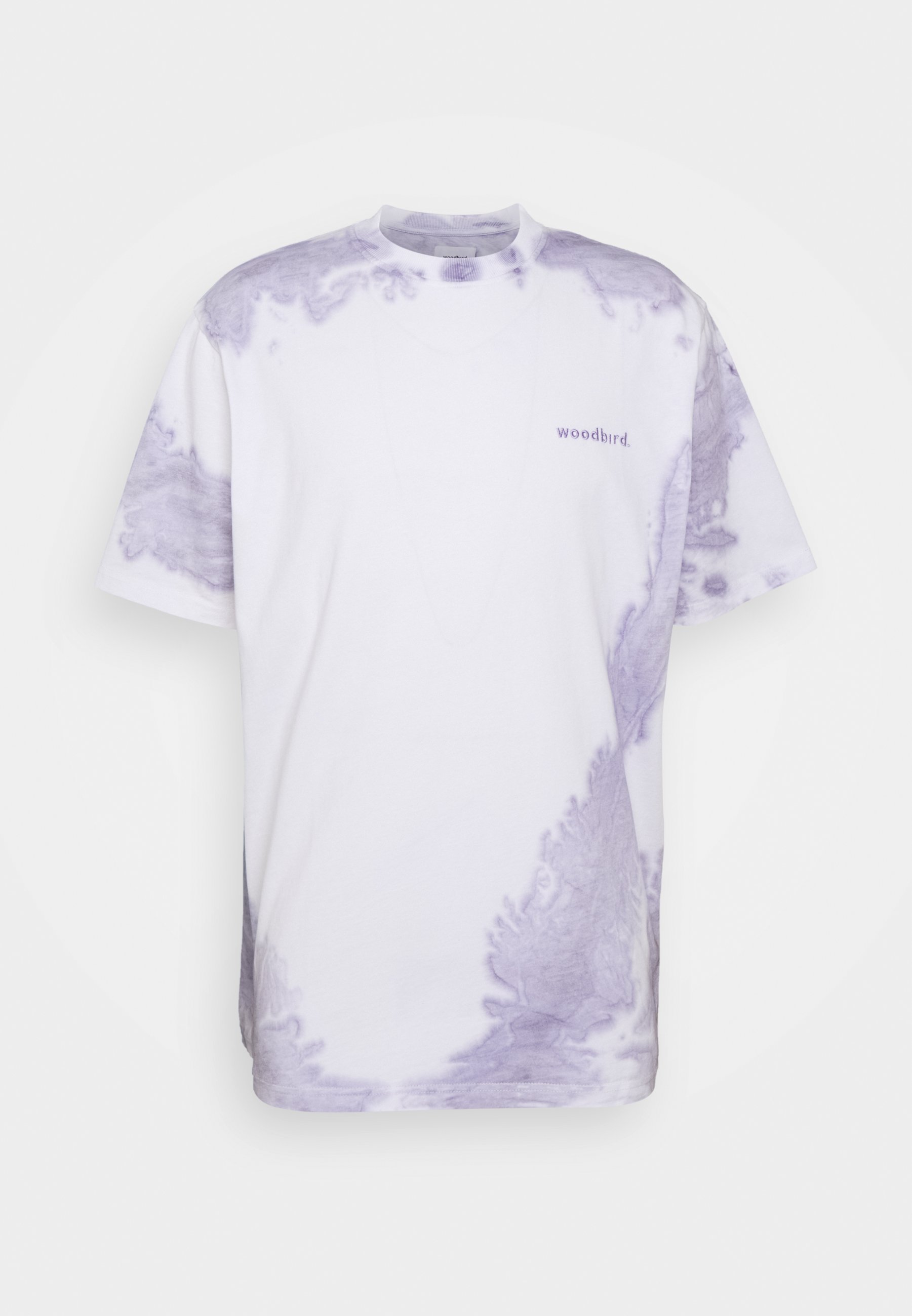 Woodbird Boxy Tee Tshirt print white/light purple, Heren, Maat: XS, Wit