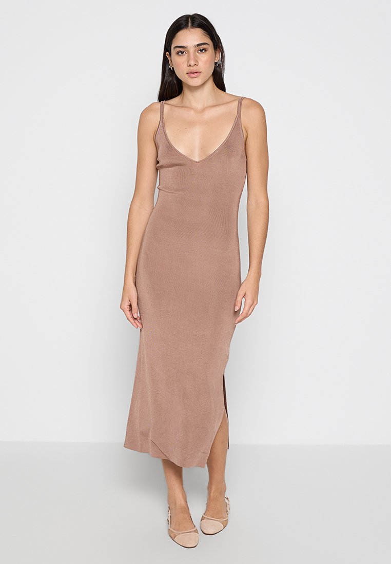 Calvin Klein Gebreide jurk bruin Calvin Klein Gebreide jurk bruin