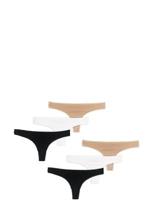 6 PACK - Thong - black white beige
