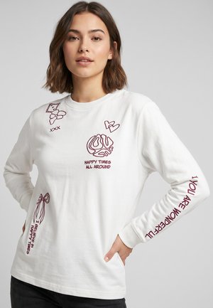 Eight 2 Nine, EIGHT 2 NINE LANGARMSHIRT MIT ALLOVER STICKEREI - Long sleeved top - white