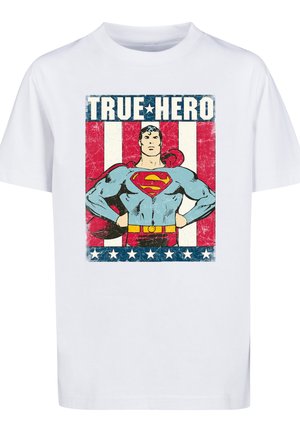 F4NT4STIC DC COMICS SUPERMAN TRUE HERO SUPERHELD - T-shirt imprimé - white