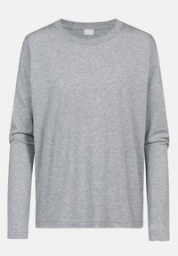 Lichtgrijze long-sleeve top met een ronde halslijn, gemaakt van zacht, textuurstof. Loose fit met ontspannen schouders en rechte onderrand.
