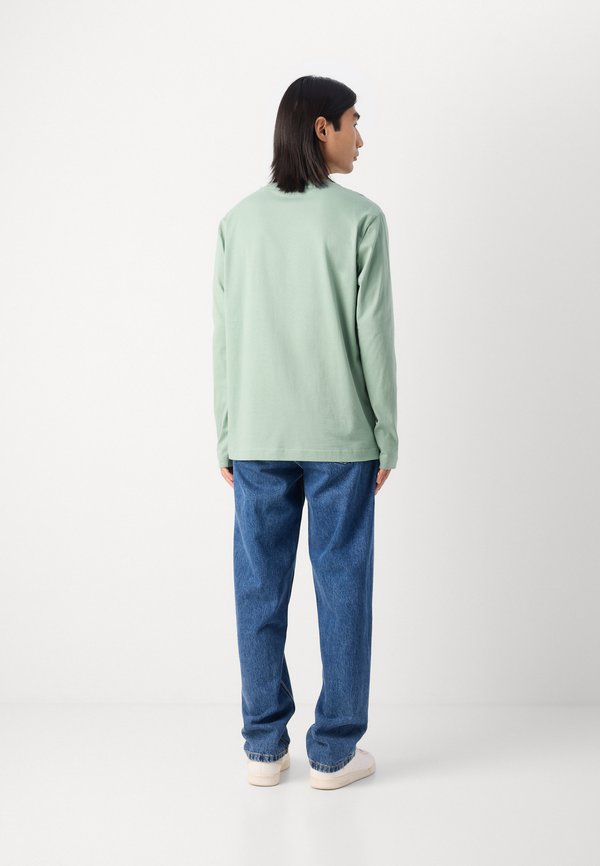 LOGO PRINT AT CENTRE FRONT RIBBED NECK TRIM - Long sleeved top - luscious moss2
