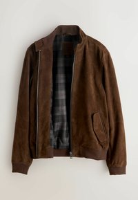 REGULAR FIT HARRINGTON  - Læderjakker - brown