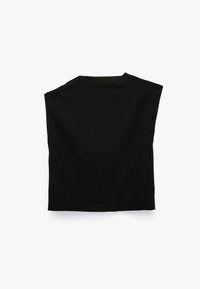 Svart ärmlös topp i mjukt tyg, med rund hals och löst snitt, med en ren, enkel design utan ytterligare detaljer.