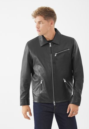 JOSEPH ZIP THROUGH - Veste en cuir - schwarz