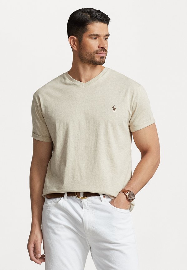 JERSEY V-NECK T-SHIRT - Basic T-shirt - expedition dune heather