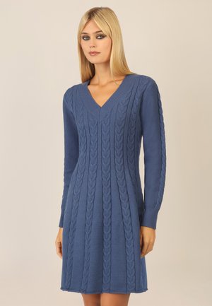 Strickkleid - mittelblau