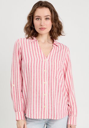 LANGARM - Button-down blouse - rouge