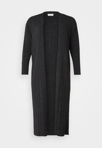 ONLY Carmakoma CARTESS LONG OPEN CARDIGAN - Kardigán - dark grey melange