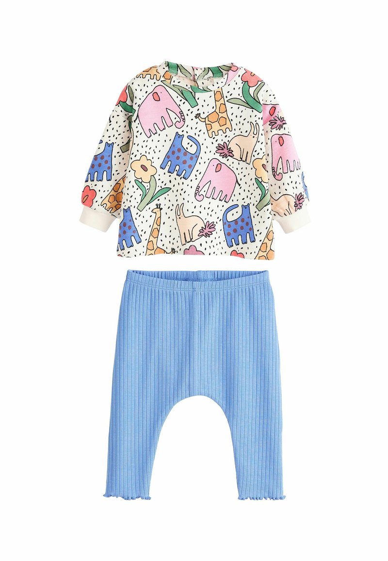 Next SET - REGULAR FIT - Leggings - Trousers - white  blue  multicolour character