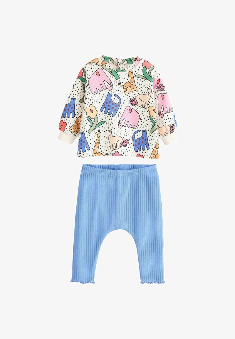 Next SET - REGULAR FIT - Legging (type pantalon) - white blue multicolour character