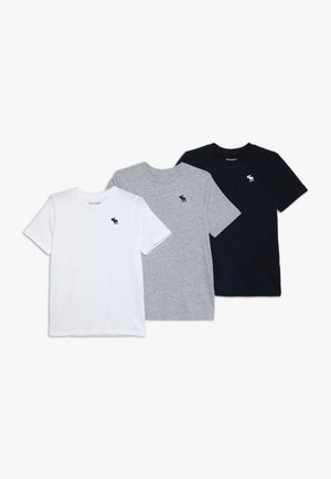CREW 3 PACK - Print T-shirt - navy/white/grey