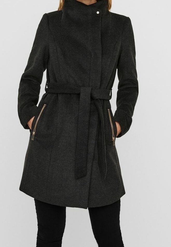 Vero Moda Cappotto corto - mottled dark grey