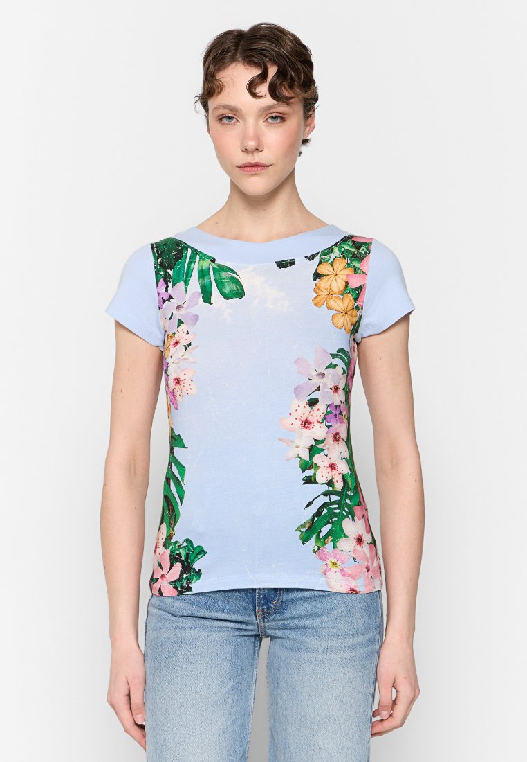 Desigual T-shirt print lichtblauw