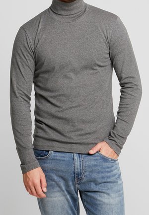 Langærmet T-shirt - mottled dark grey