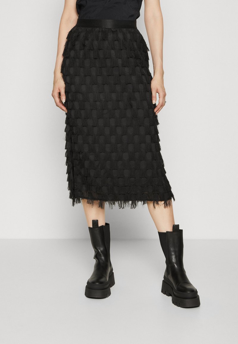 Next MESH MIDI SKIRT TALL - Jupe longue - black/noir