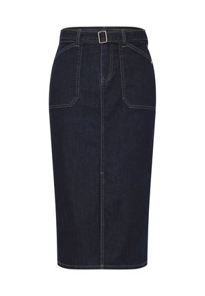 Street One, HIGH-WAISTED MIDI SKIRT WITH BELT - Jupe crayon - rinse soft washed