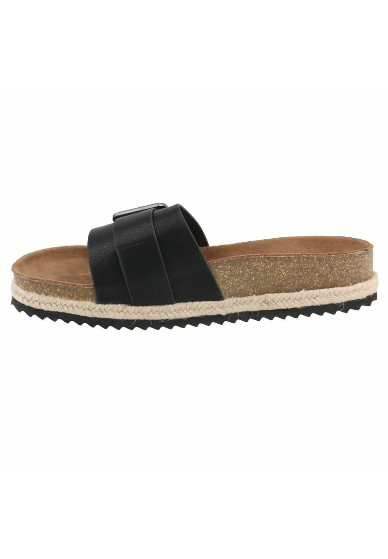 Damen Flache Pantoletten | Dockers by Gerli Pantolette flach schwarz - ML20583 Damen Flache Pantoletten | Dockers by Gerli Pantolette flach schwarz - ML20583
