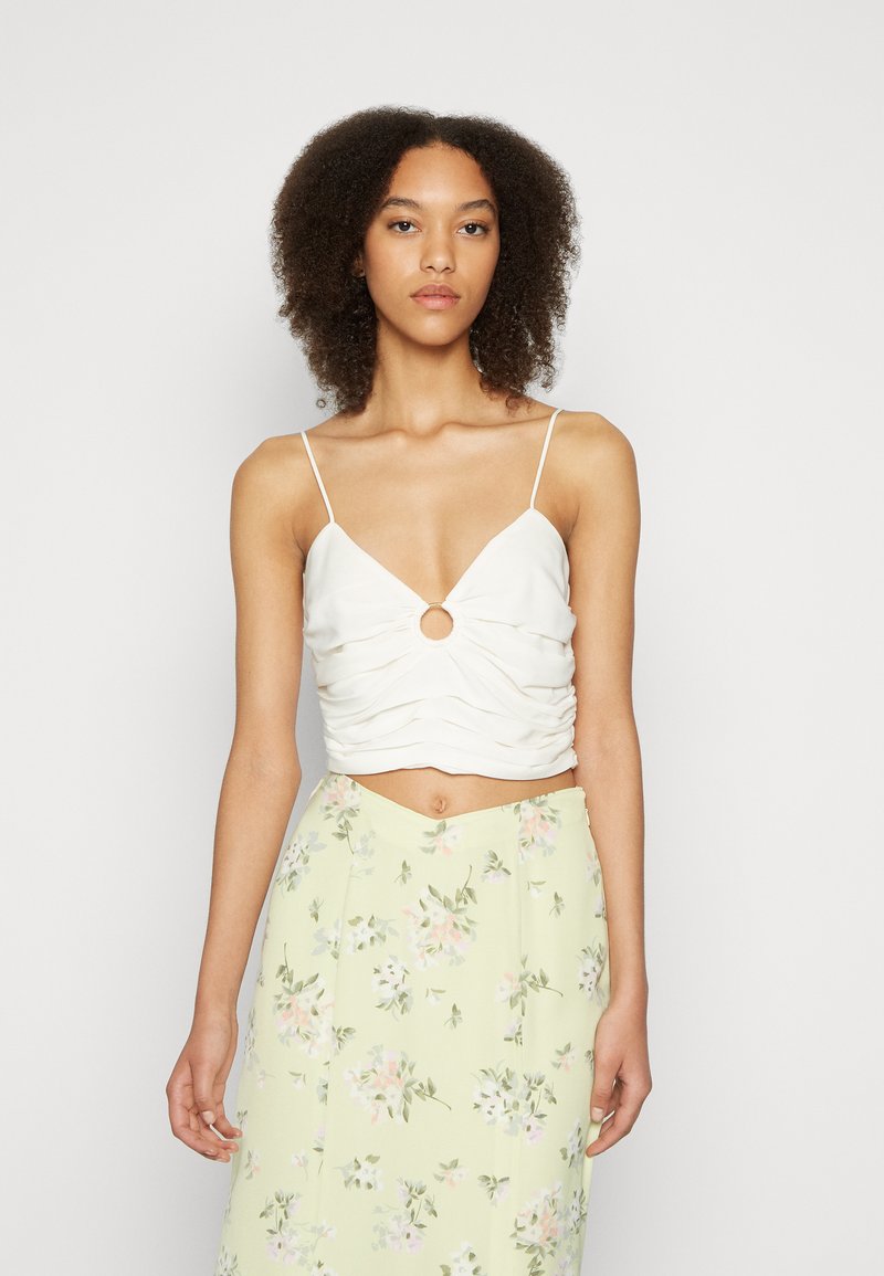 Abercrombie & Fitch BARE RUCHED HARWARE TOP - Blusa - jet stream