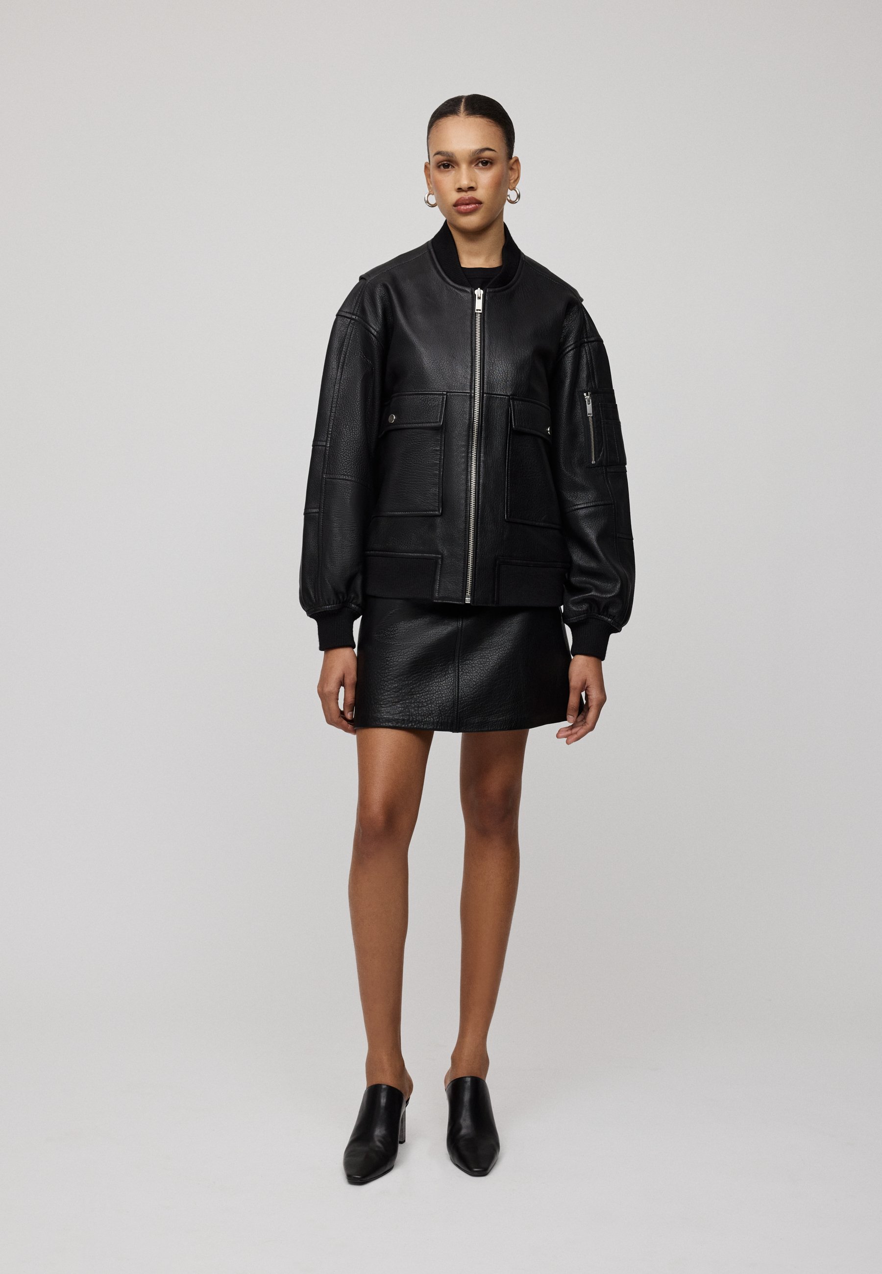 IVY OAK IOLARA - Leather jacket - schwarz/black - Zalando