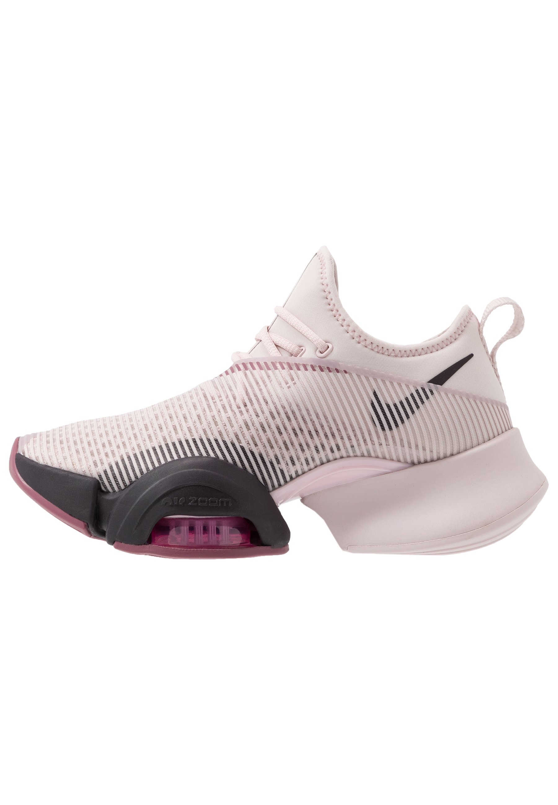 nike training air zoom superrep trainers in rose gold and burgundy