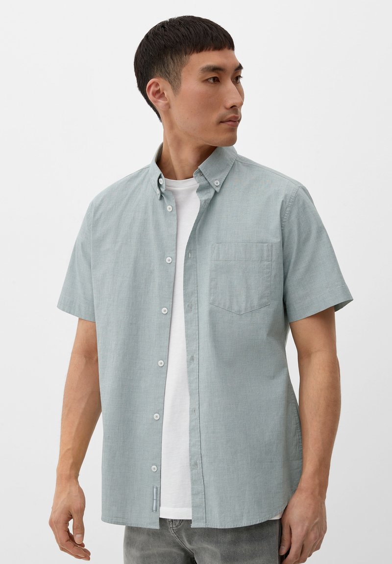 s.Oliver KURZARM MIT BUTTON-DOWN-KRAGEN - Overhemd - tannengrün