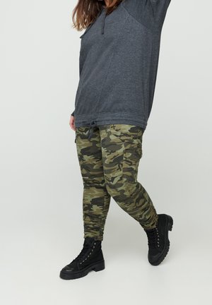 Jean slim - mottled dark green